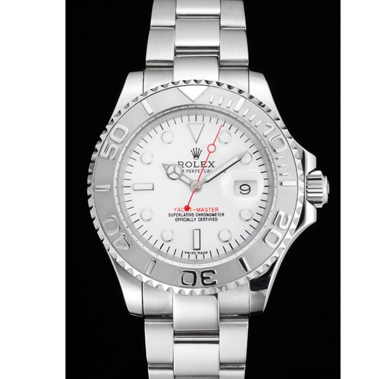 AAA replica watch Steel Yacht-Master And Staniless Rolex Case Dial Swiss Bracelet White 0603